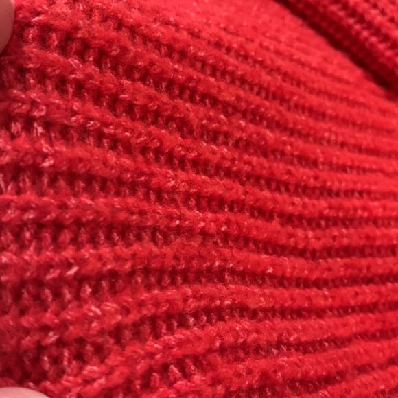 Pilcro womens small oversized anthropologie red rust knit cowl turtleneck sweate - Picture 8 of 10